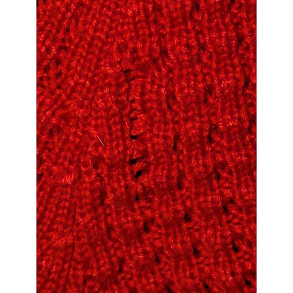 Calvin Klein Women M Red Textured Button Neck Knit Sweater Cozy Winter Christmas - Picture 11 of 12